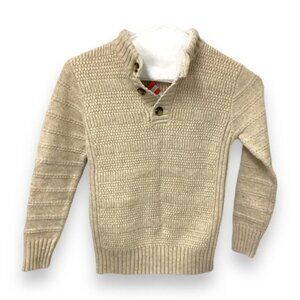 Cat & Jack Boy’s 1/4 Button Collar Pullover Ribbed Knit Sweater, size M
